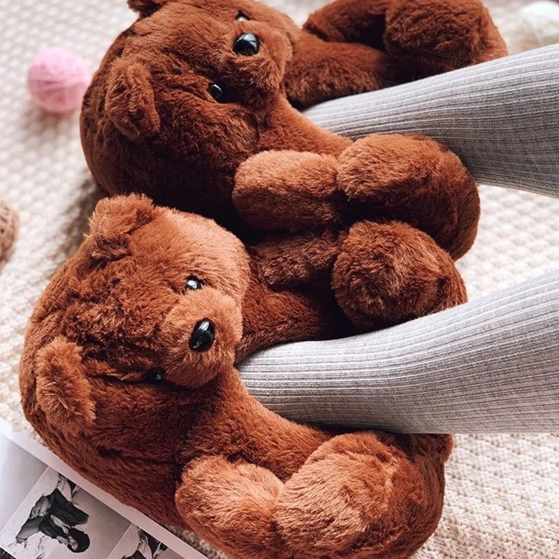 Dailyon Teddy Bear Plush Slippers