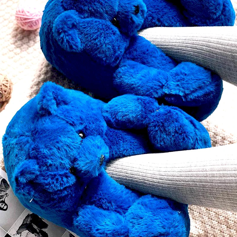 Dailyon Teddy Bear Plush Slippers