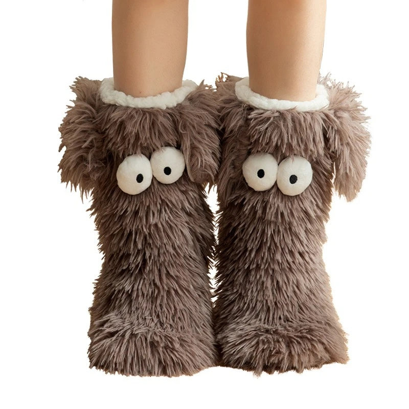 Dailyon Kawaii Puppy-Ear Winter Slipper Socks