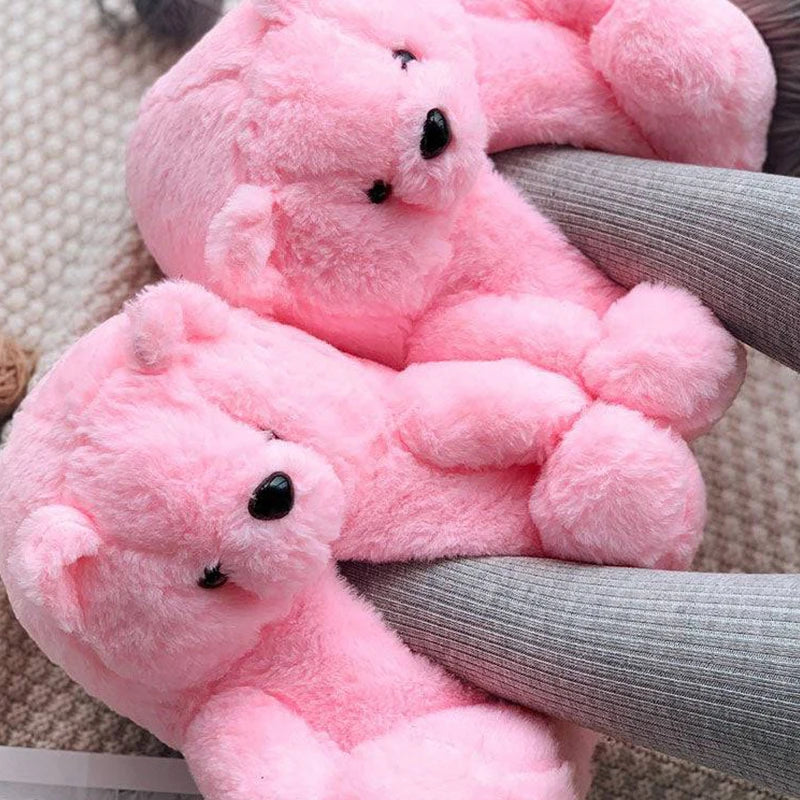 Dailyon Teddy Bear Plush Slippers