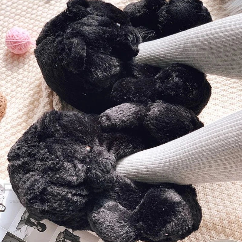 Dailyon Teddy Bear Plush Slippers