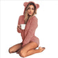 Dailyon Women’s Fluffy Cat Ear Pajama Set 2 piece