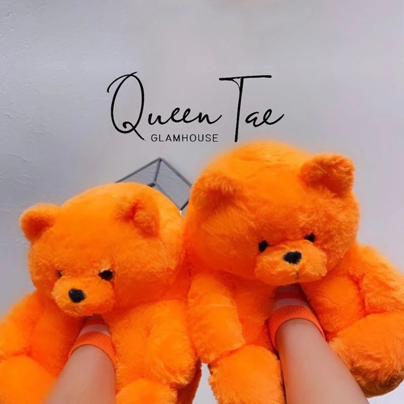 Dailyon Teddy Bear Plush Slippers