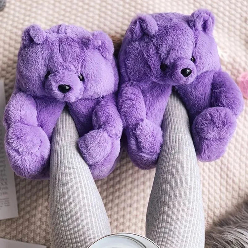 Dailyon Teddy Bear Plush Slippers