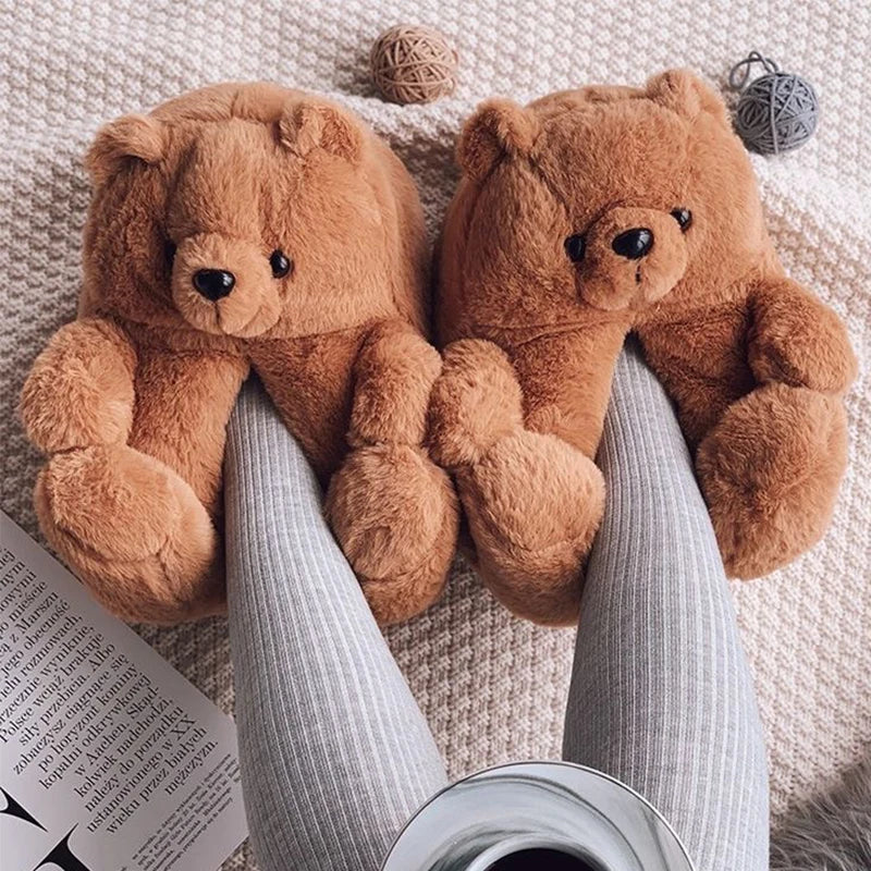 Dailyon Teddy Bear Plush Slippers