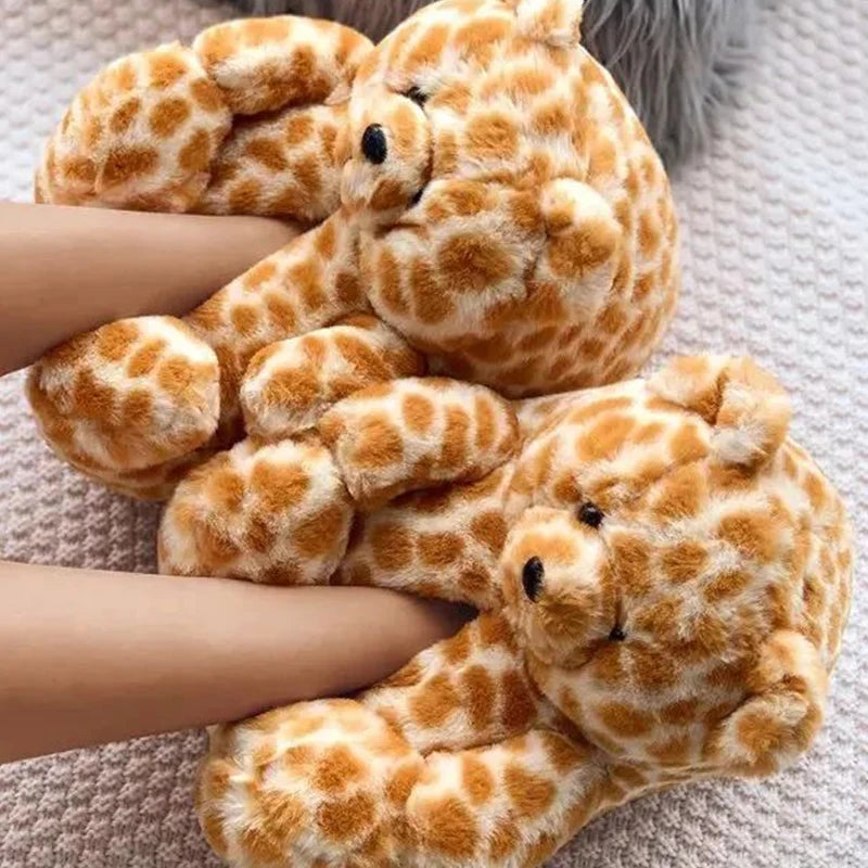 Dailyon Teddy Bear Plush Slippers