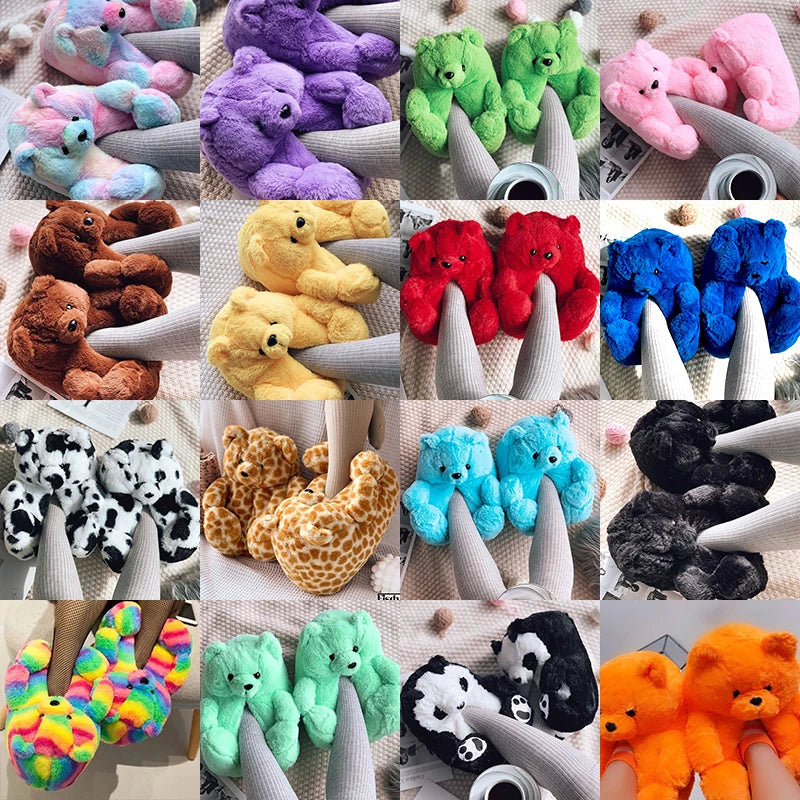 Dailyon Teddy Bear Plush Slippers